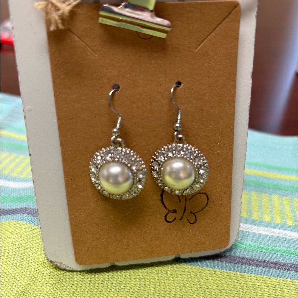 Silver Pearl Drop Earrings